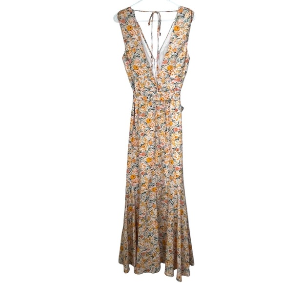 Lulu’s Watching the Blooms Yellow Floral High-Low Midi Dress Size Medium - Picture 15 of 16